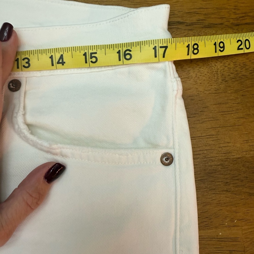 Agolde White Riley High-Rise Straight Crop Jeans Sour Cream 32 - Picture 4 of 10